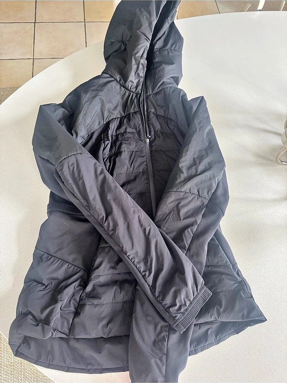 lululemon Down for It All Jacket Gray Hooded Puffer GUC Size 8
